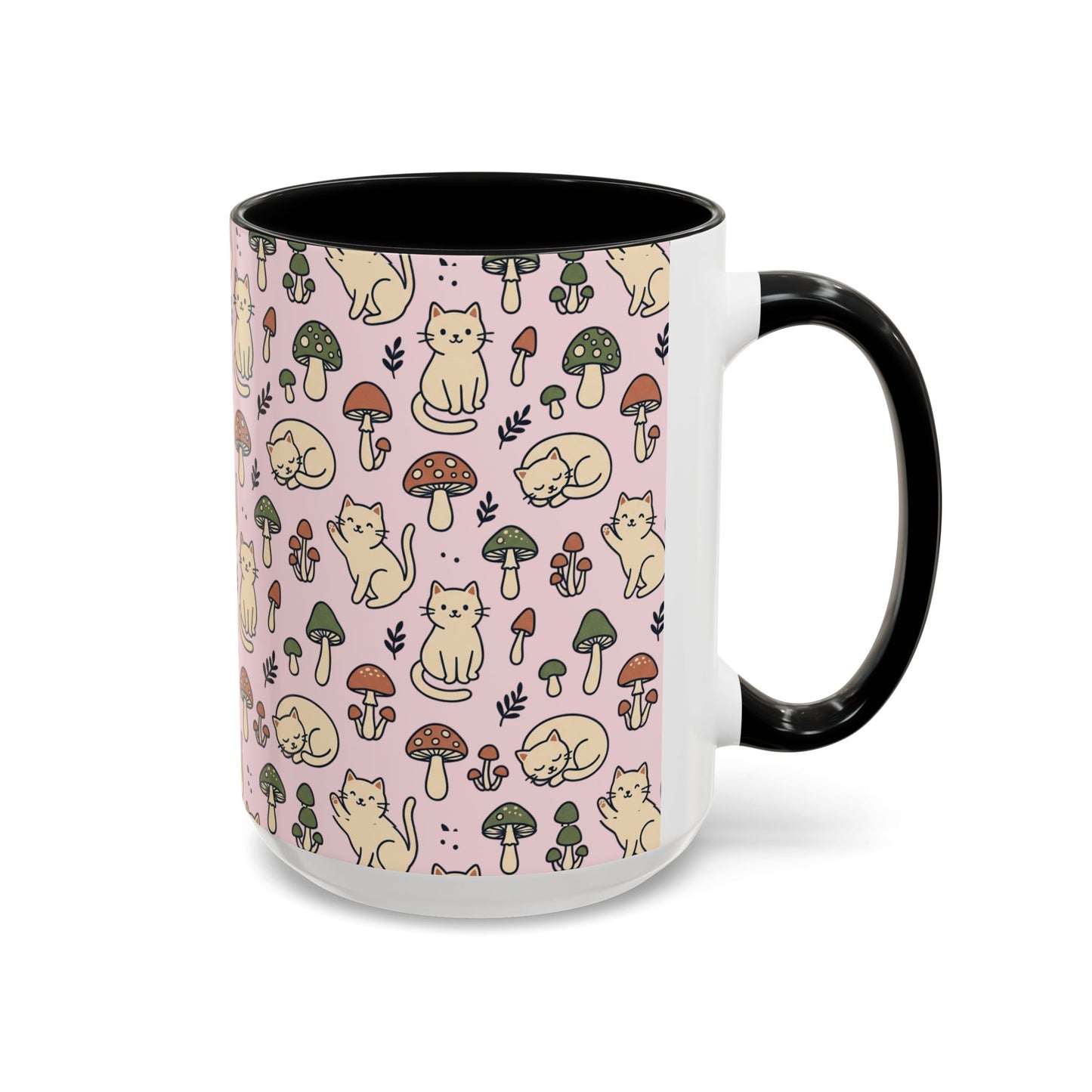 Cats and Mushrooms Mug | Accent Coffee Mug
