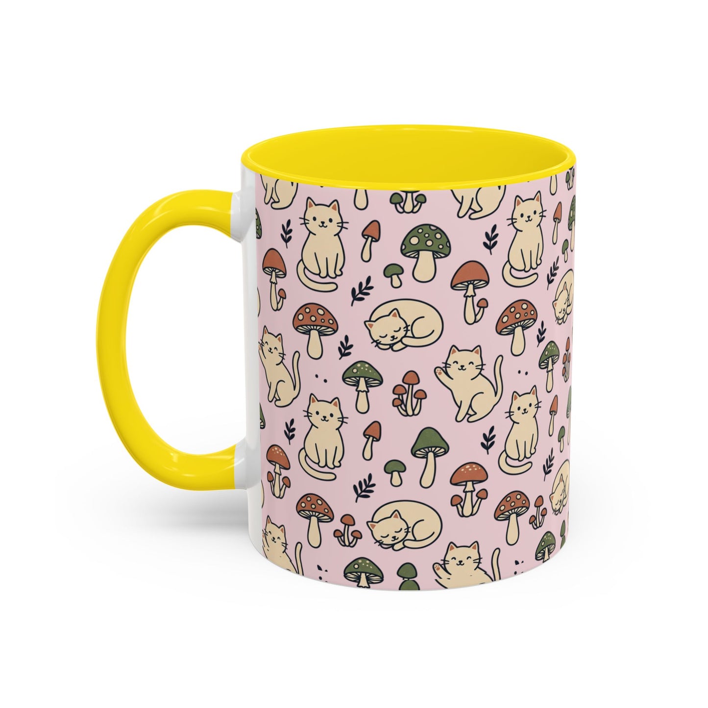 Cats and Mushrooms Mug | Accent Coffee Mug