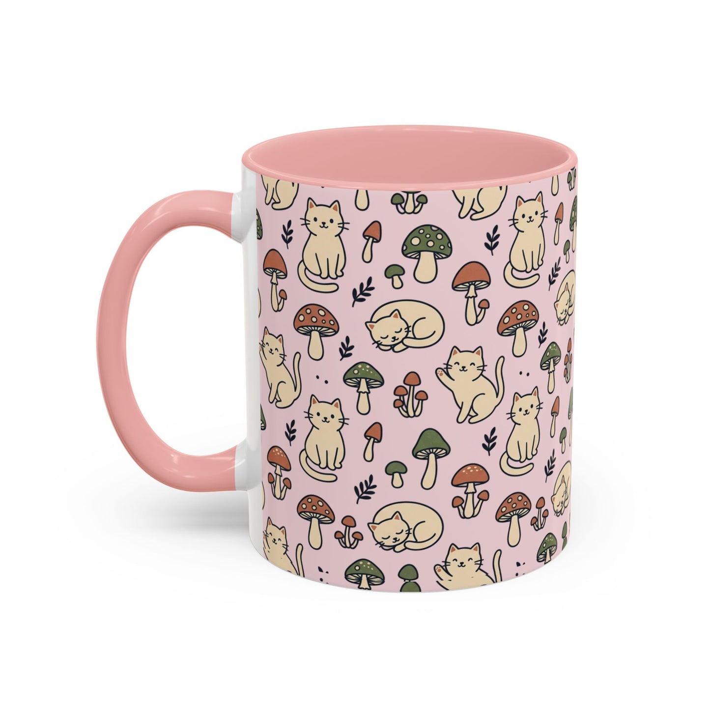 Cats and Mushrooms Mug | Accent Coffee Mug