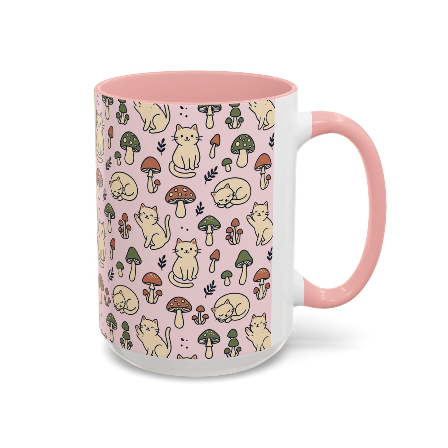 Cats and Mushrooms Mug | Accent Coffee Mug