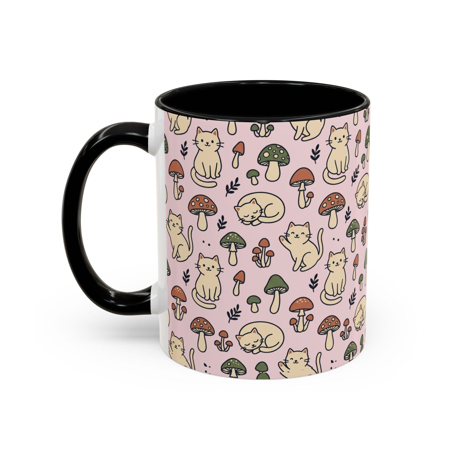 Cats and Mushrooms Mug | Accent Coffee Mug