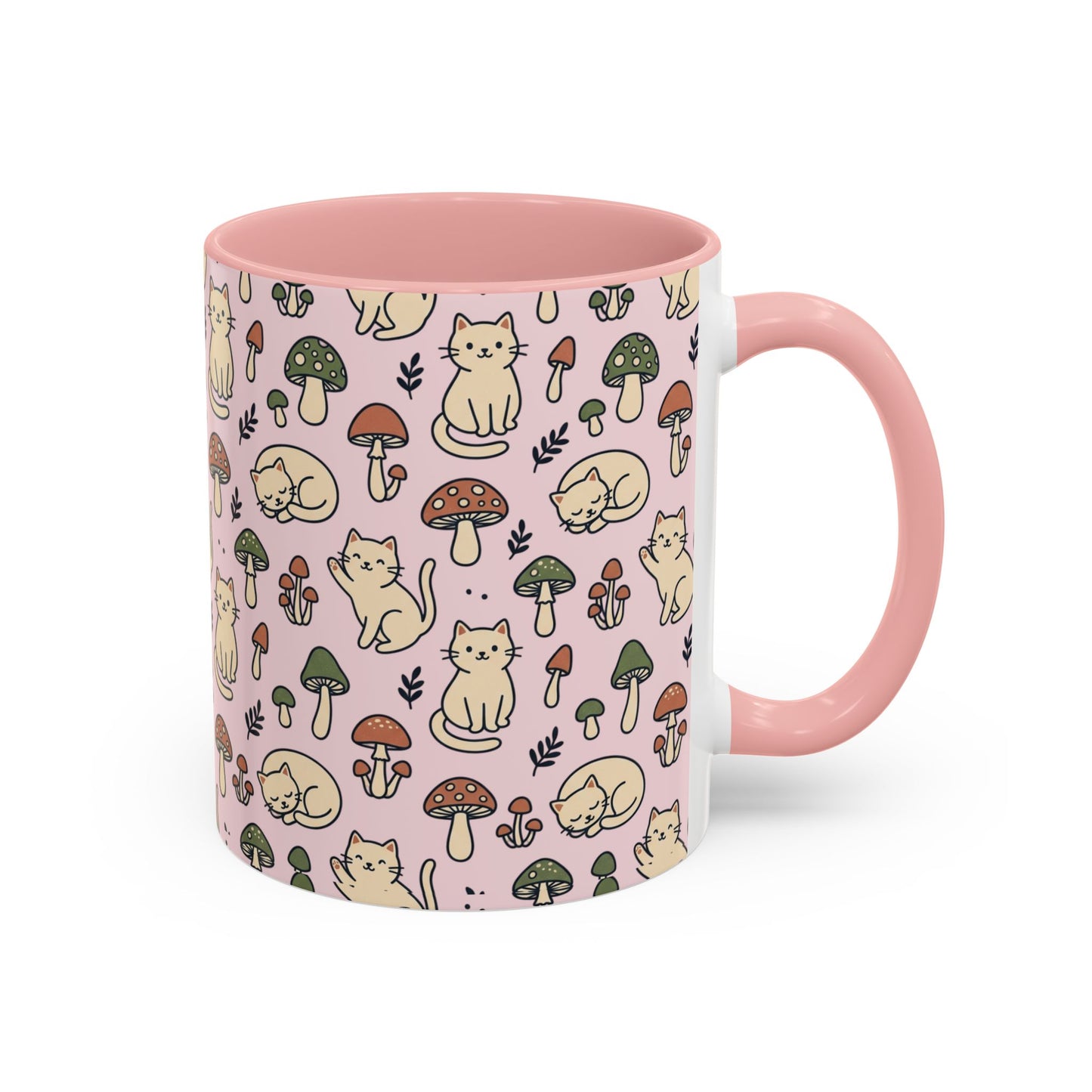 Cats and Mushrooms Mug | Accent Coffee Mug