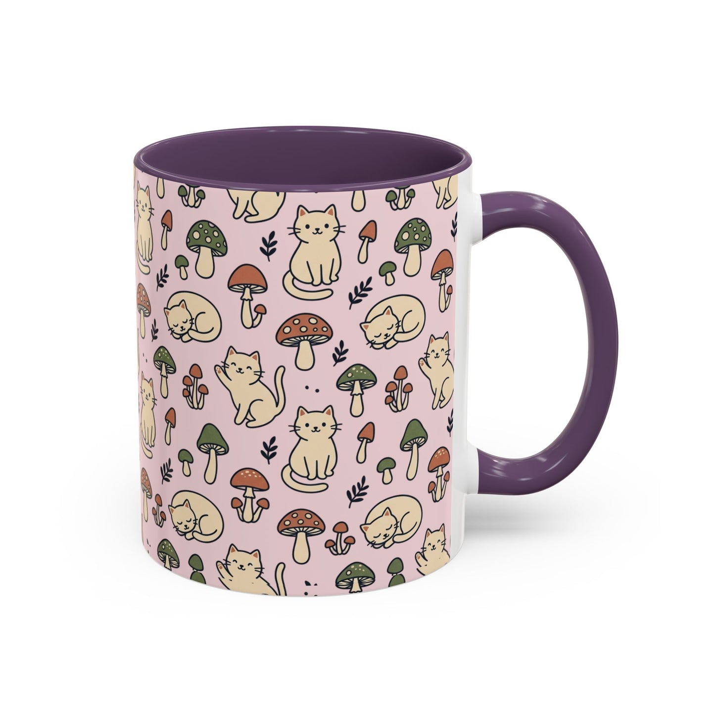 Cats and Mushrooms Mug | Accent Coffee Mug