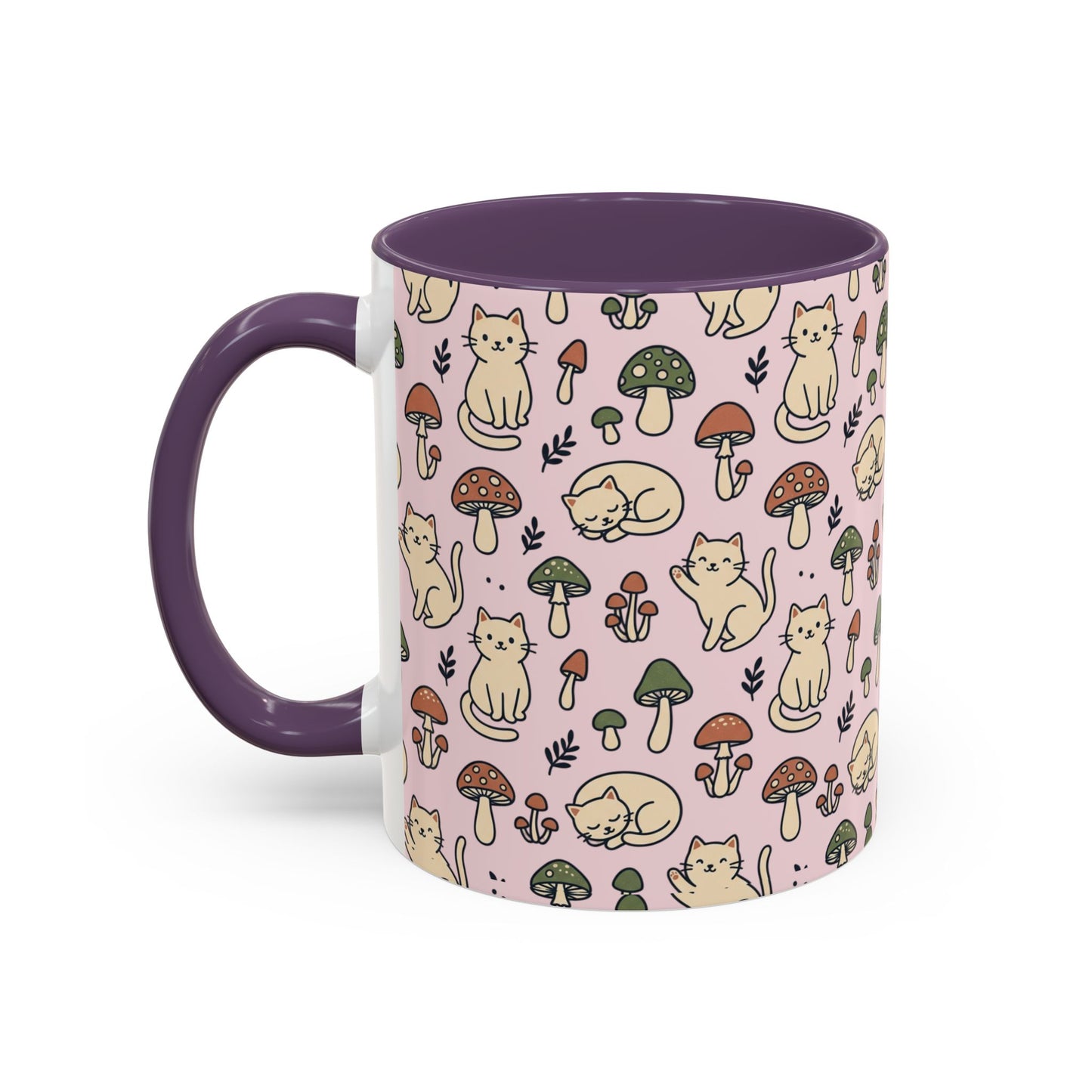 Cats and Mushrooms Mug | Accent Coffee Mug