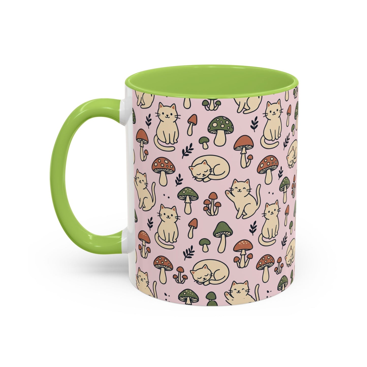 Cats and Mushrooms Mug | Accent Coffee Mug
