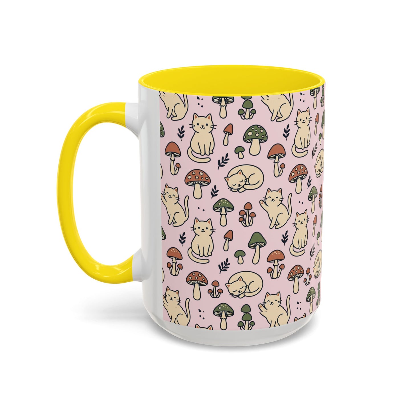 Cats and Mushrooms Mug | Accent Coffee Mug