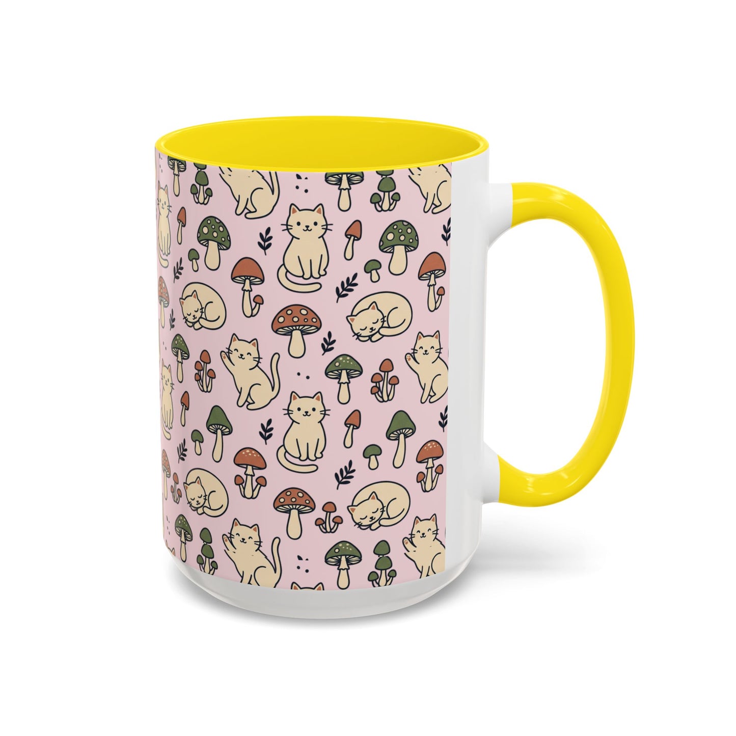 Cats and Mushrooms Mug | Accent Coffee Mug