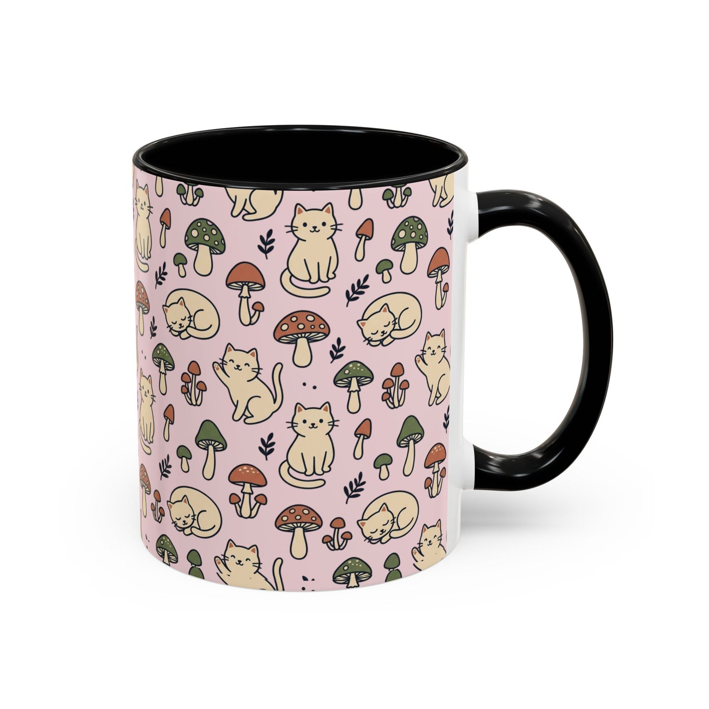 Cats and Mushrooms Mug | Accent Coffee Mug