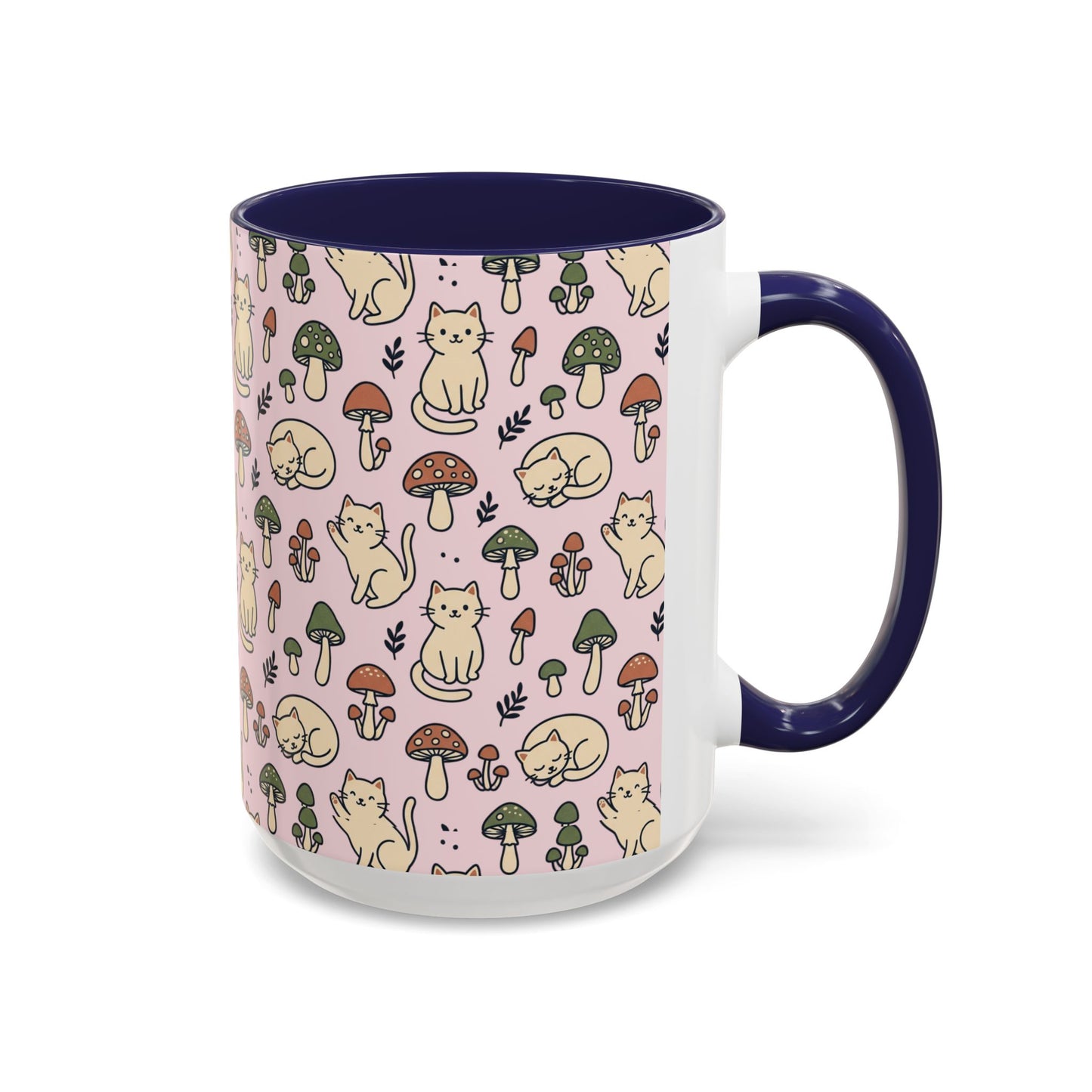 Cats and Mushrooms Mug | Accent Coffee Mug