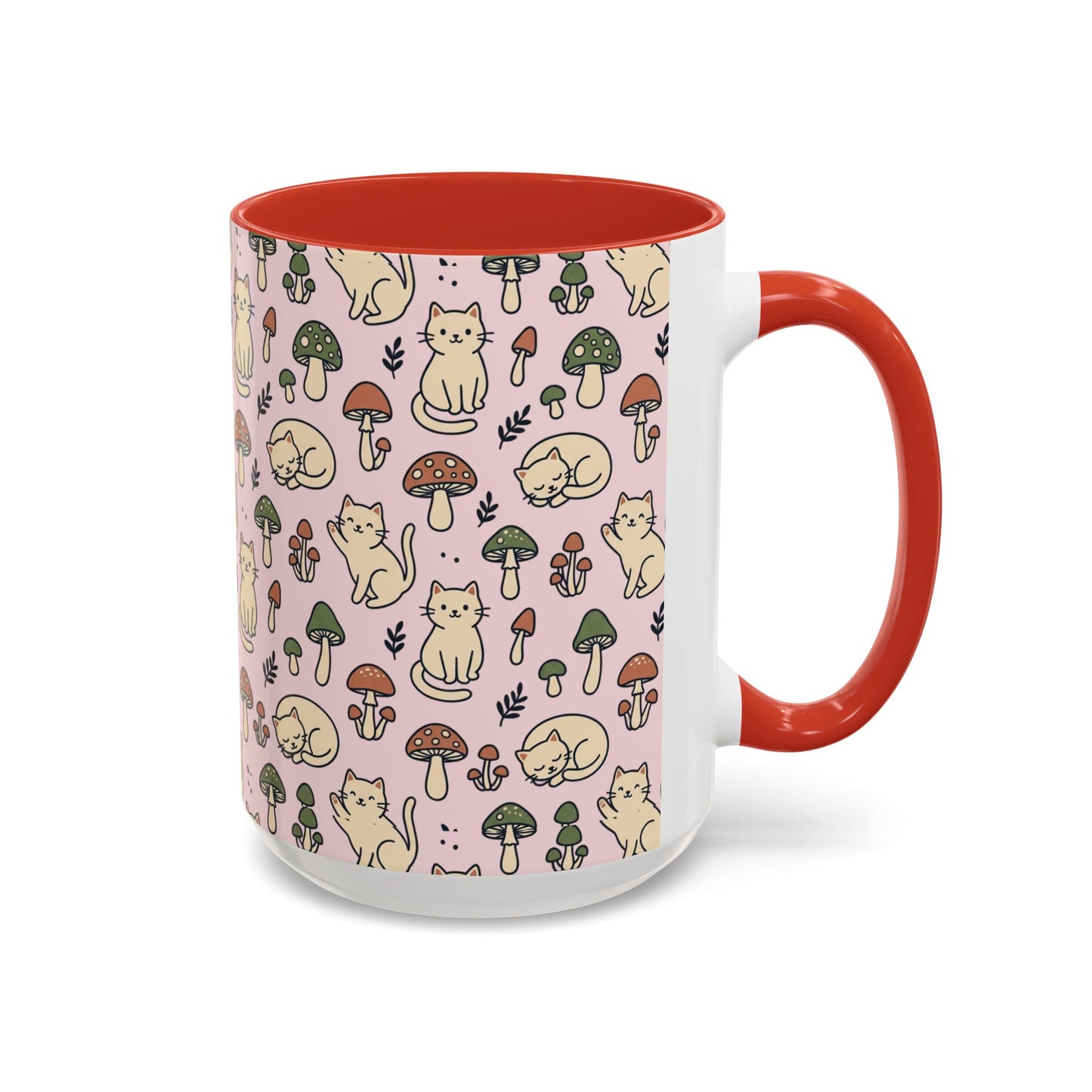 Cats and Mushrooms Mug | Accent Coffee Mug