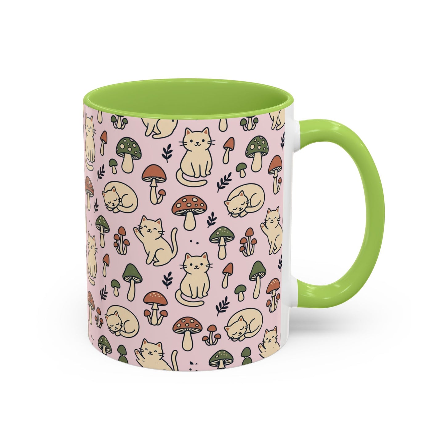 Cats and Mushrooms Mug | Accent Coffee Mug