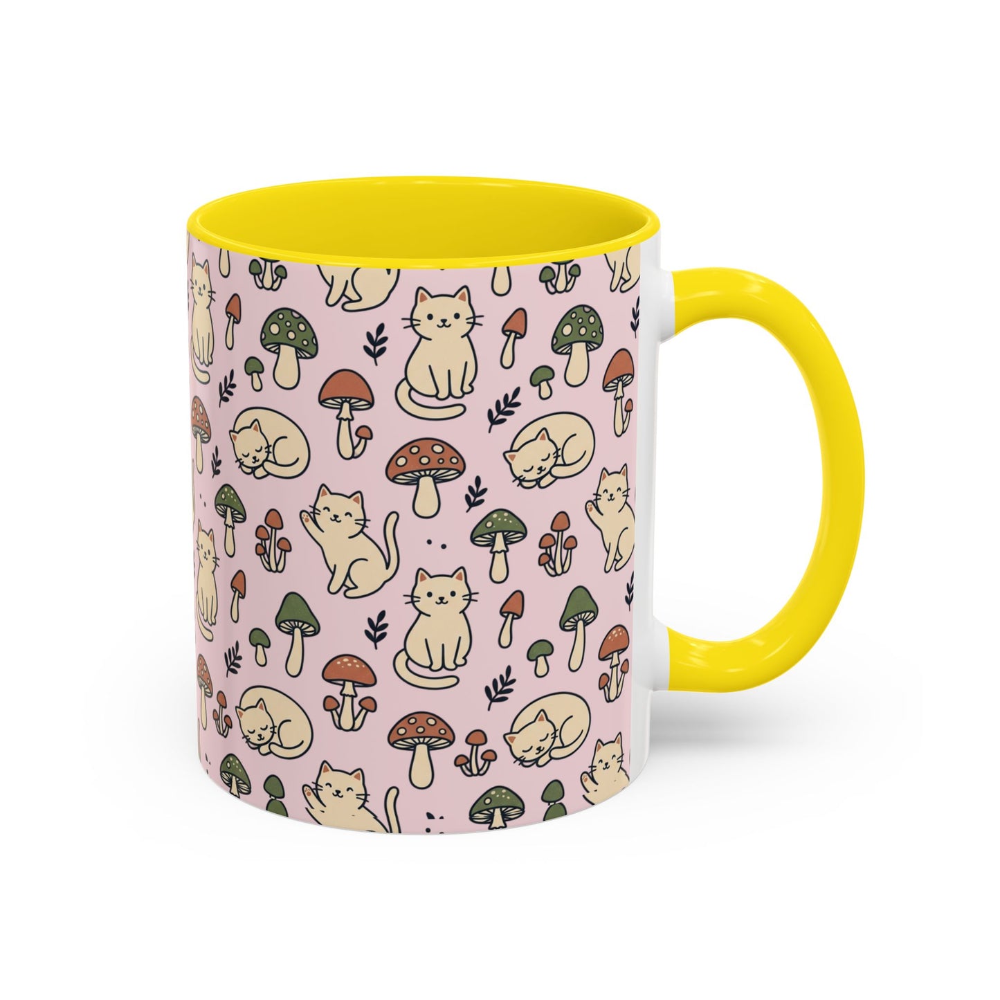Cats and Mushrooms Mug | Accent Coffee Mug