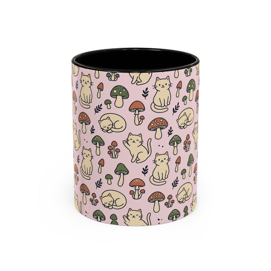 Cats and Mushrooms Mug | Accent Coffee Mug